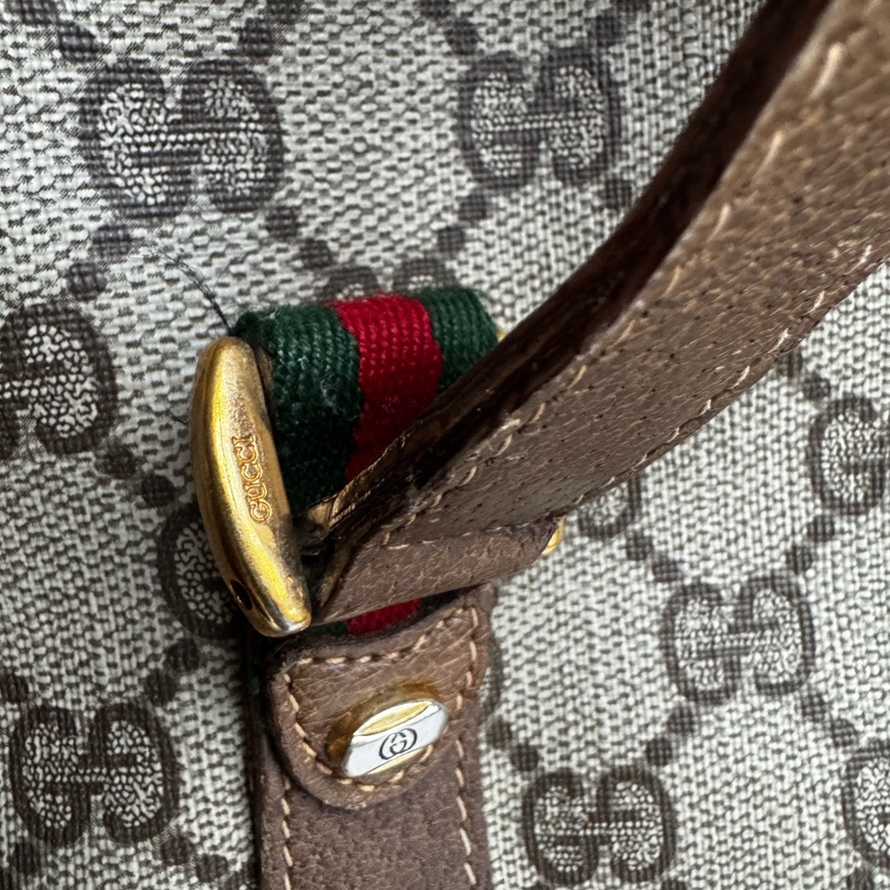 Authentic GUCCI Sherry Line GG Monogram Bag Beige and Brown Monogram Bag - Picture 14 of 15